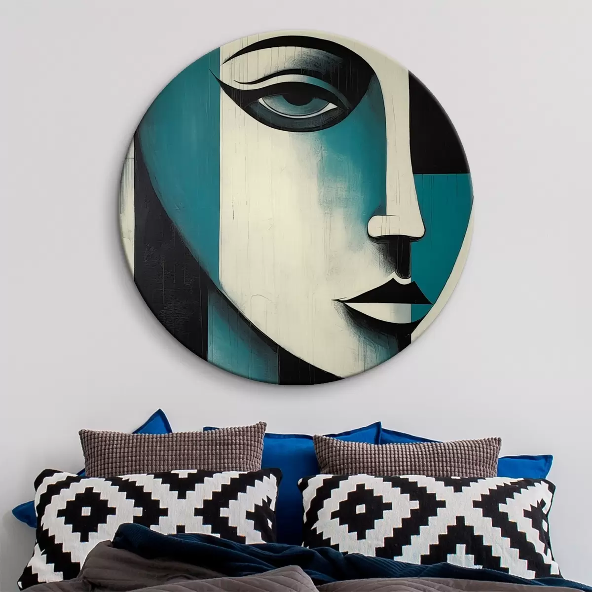 Okrągłe obrazy Abstrakcyjny portret kobiety r45436
