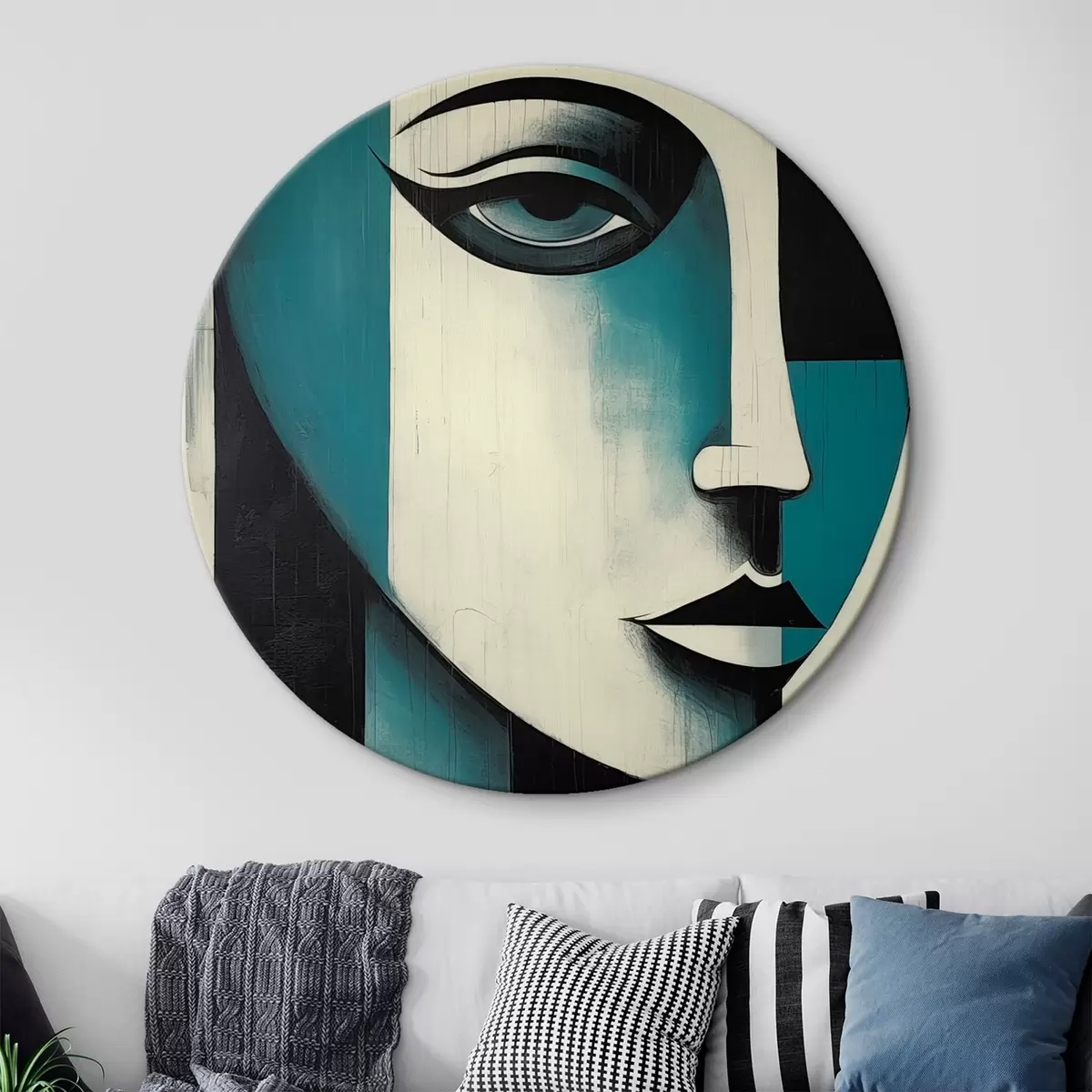 Okrągłe obrazy Abstrakcyjny portret kobiety r45436