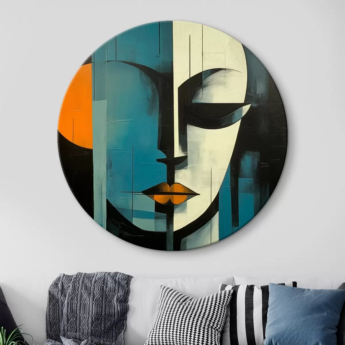 Okrągłe obrazy Abstrakcyjny portret kobiety r45437