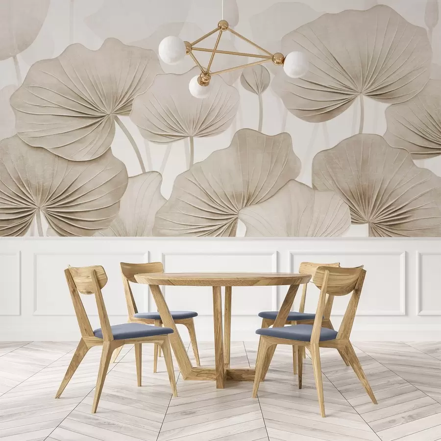 Fototapeta Liście lotosu z imitacją postarzanej tekstury w04412v1