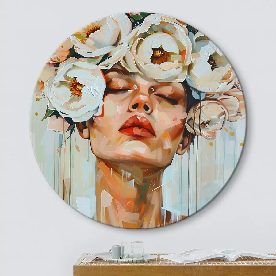 Obraz Portret kobiety z kwiatami r45370