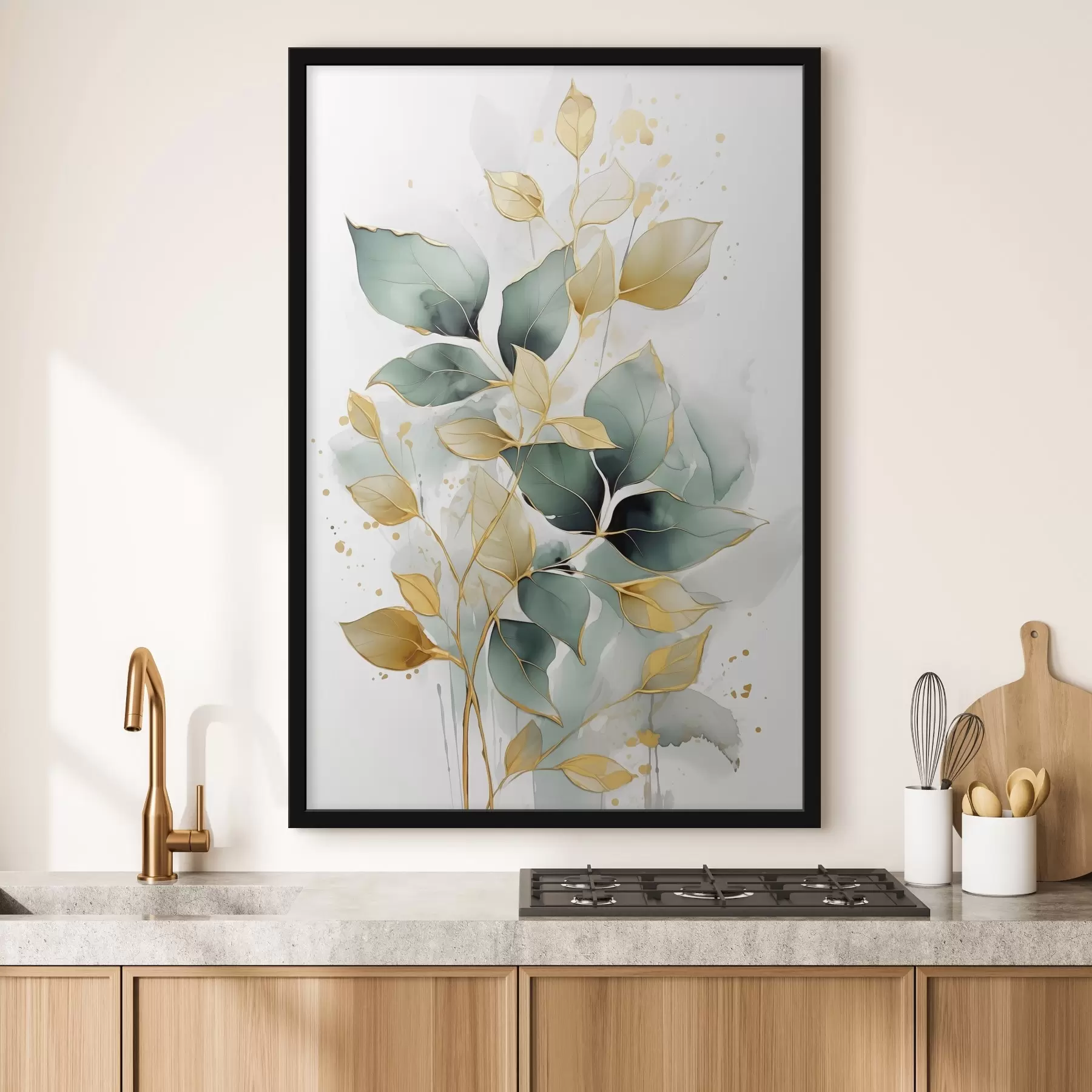 Fototapeta Abstrakcyjna gałąź z liśćmi f45366