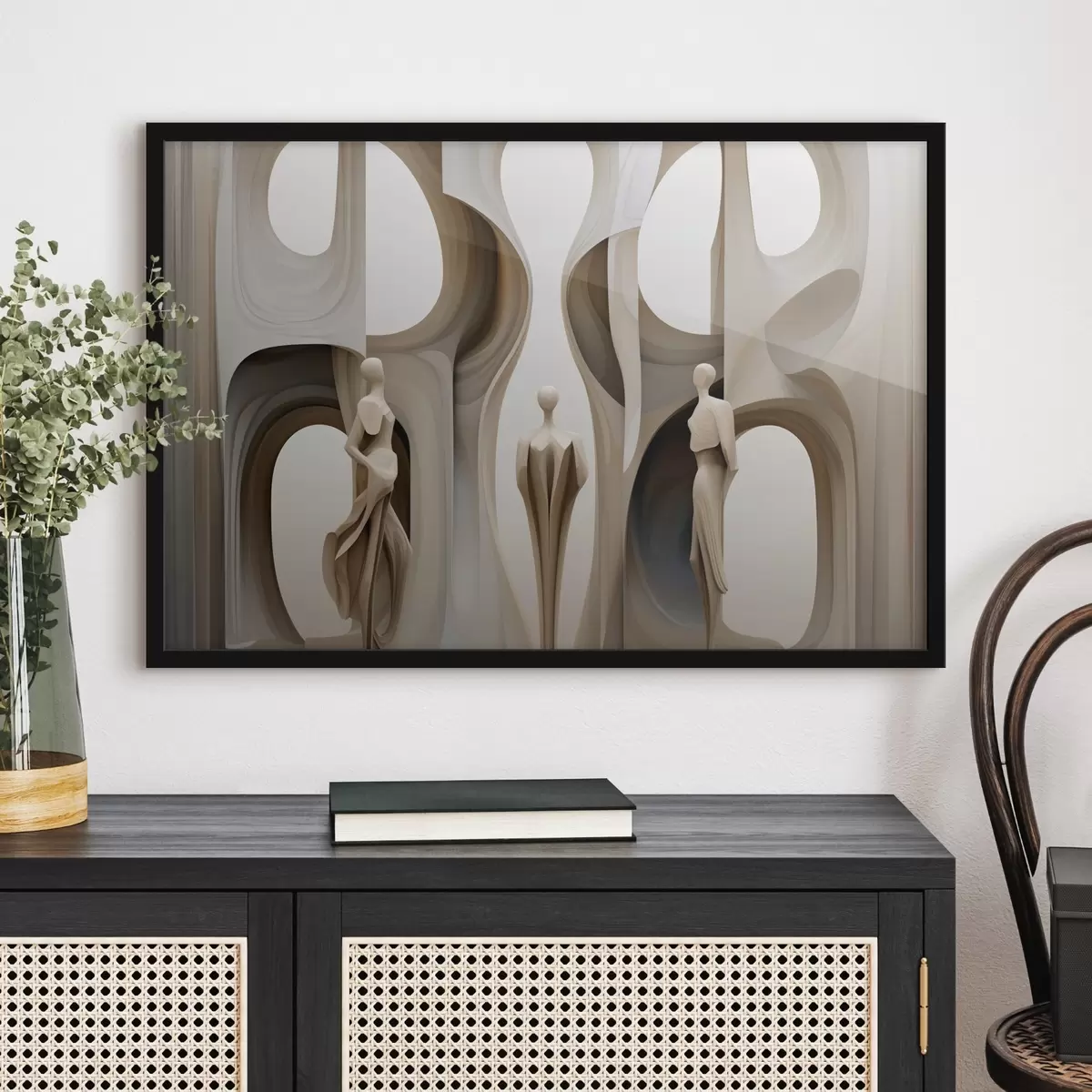 Plakat Abstrakcja z sylwetkami f45371