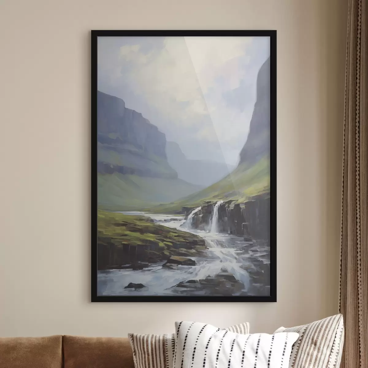 Plakat Krajobraz z rzeką w pobliżu fiordów f45459