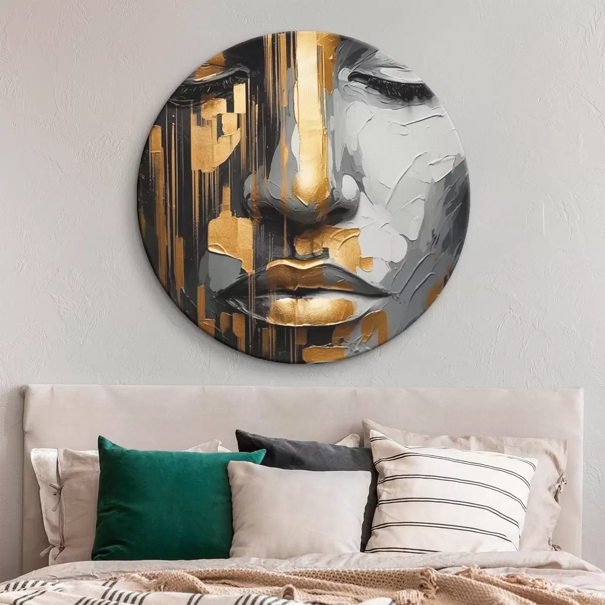 Okrągłe obrazy Abstrakcyjny portret kobiety r45475