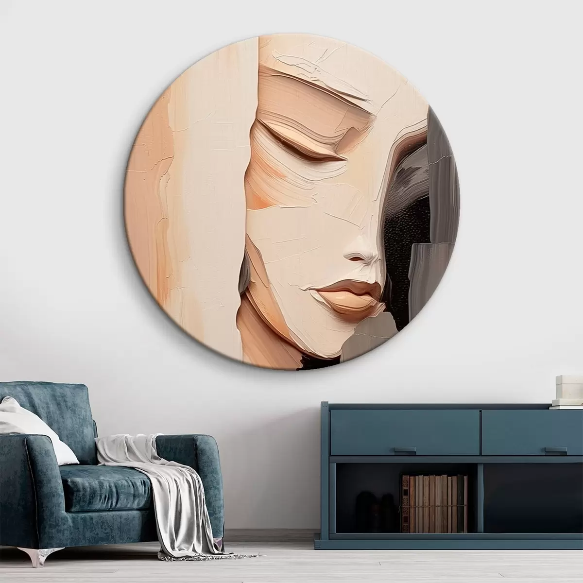 Okrągłe obrazy Abstrakcyjny portret kobiety r45478