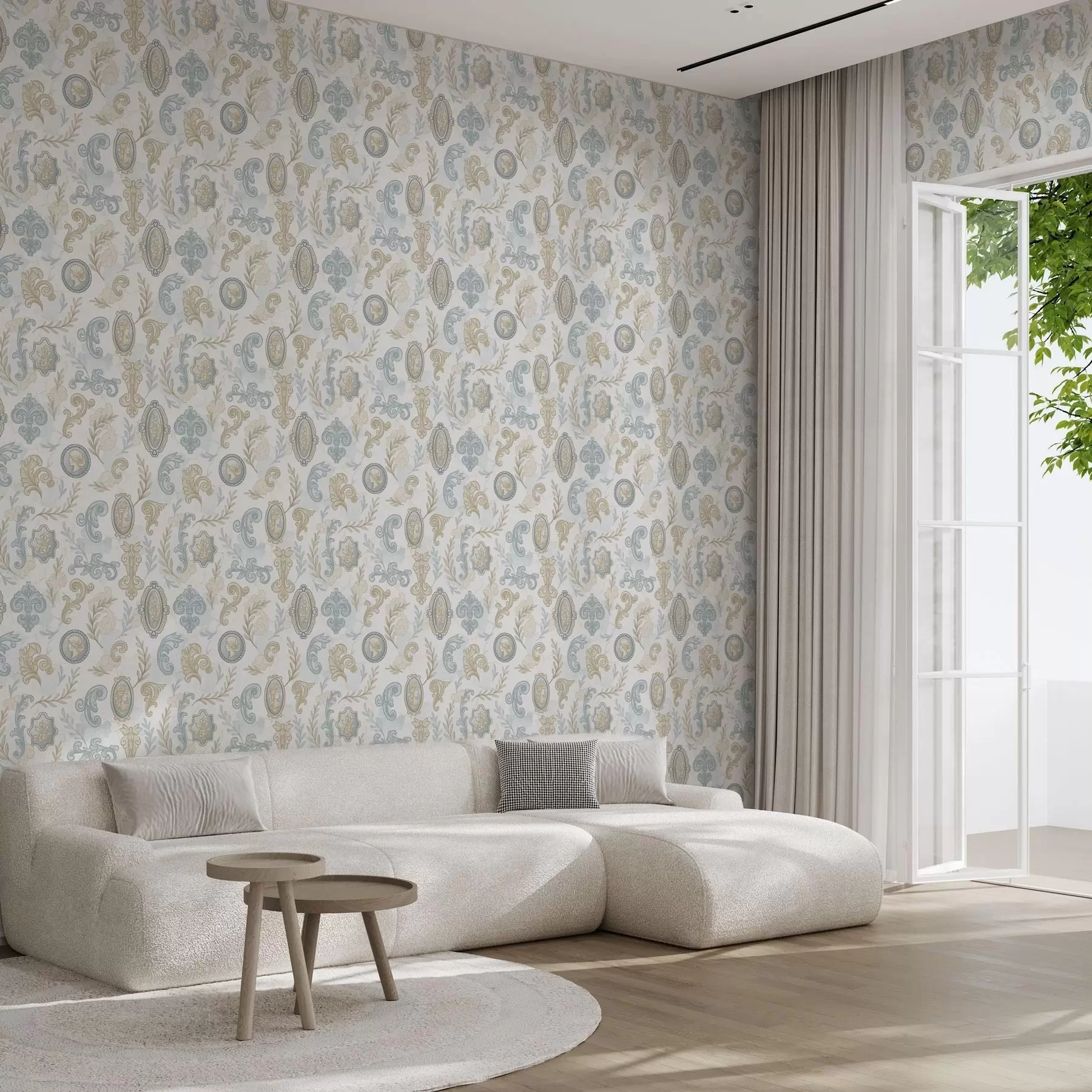 Fototapeta Klasyczny ornament z medalionami i wzorami a00319