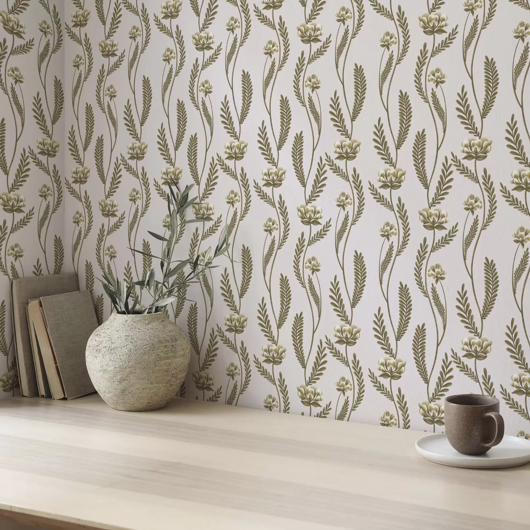 Fototapeta Pionowy ornament z białymi kwiatami na różowym tle a00476