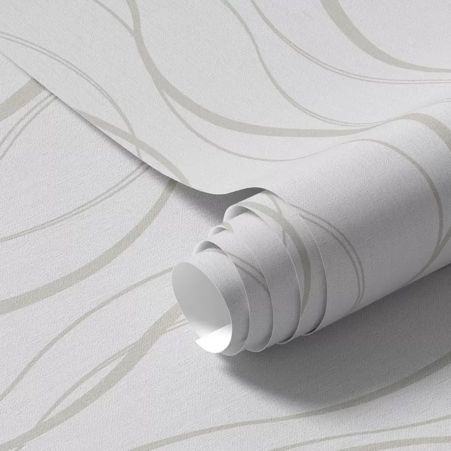 Fototapeta Abstrakcyjne faliste beżowe linie na białym tle a00480