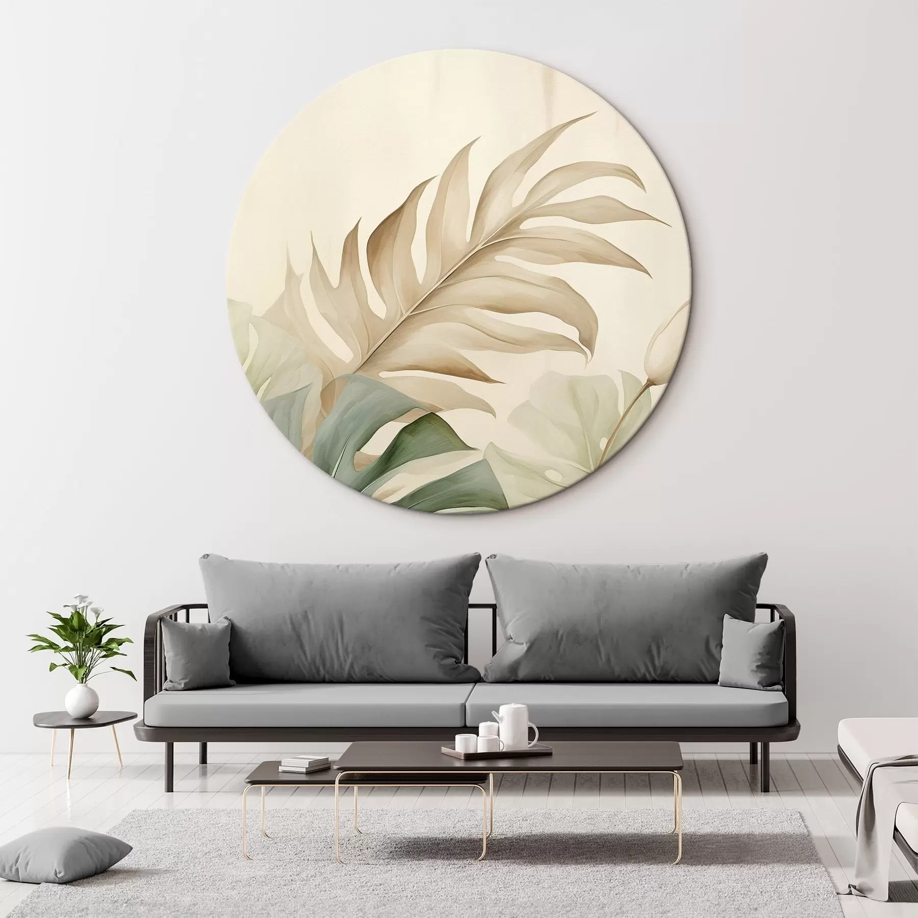 Obraz Tropikalne liście na jasnym tle r45617