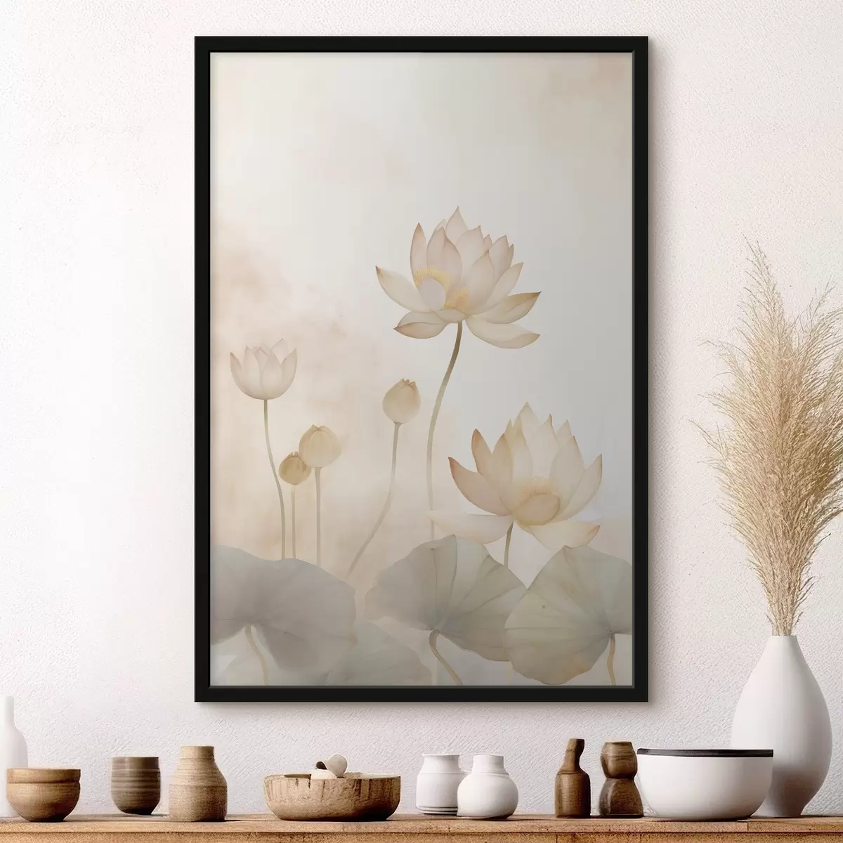 Plakat Lekkie kwiaty lotosu f45612