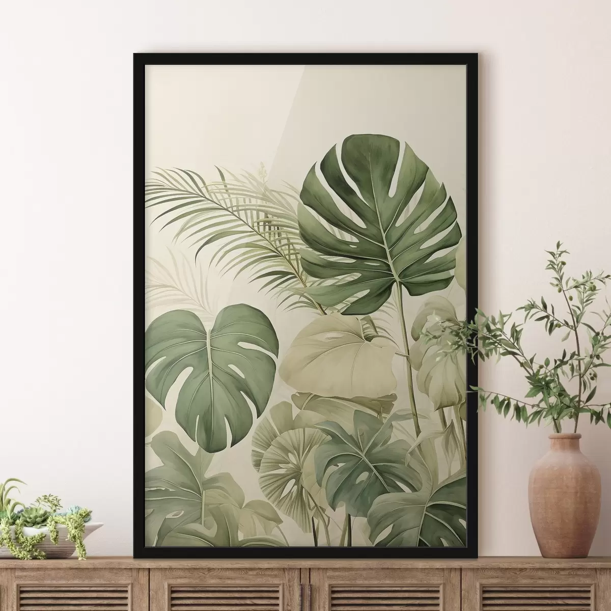 Plakat Liście Monstera i tropikalne f45614