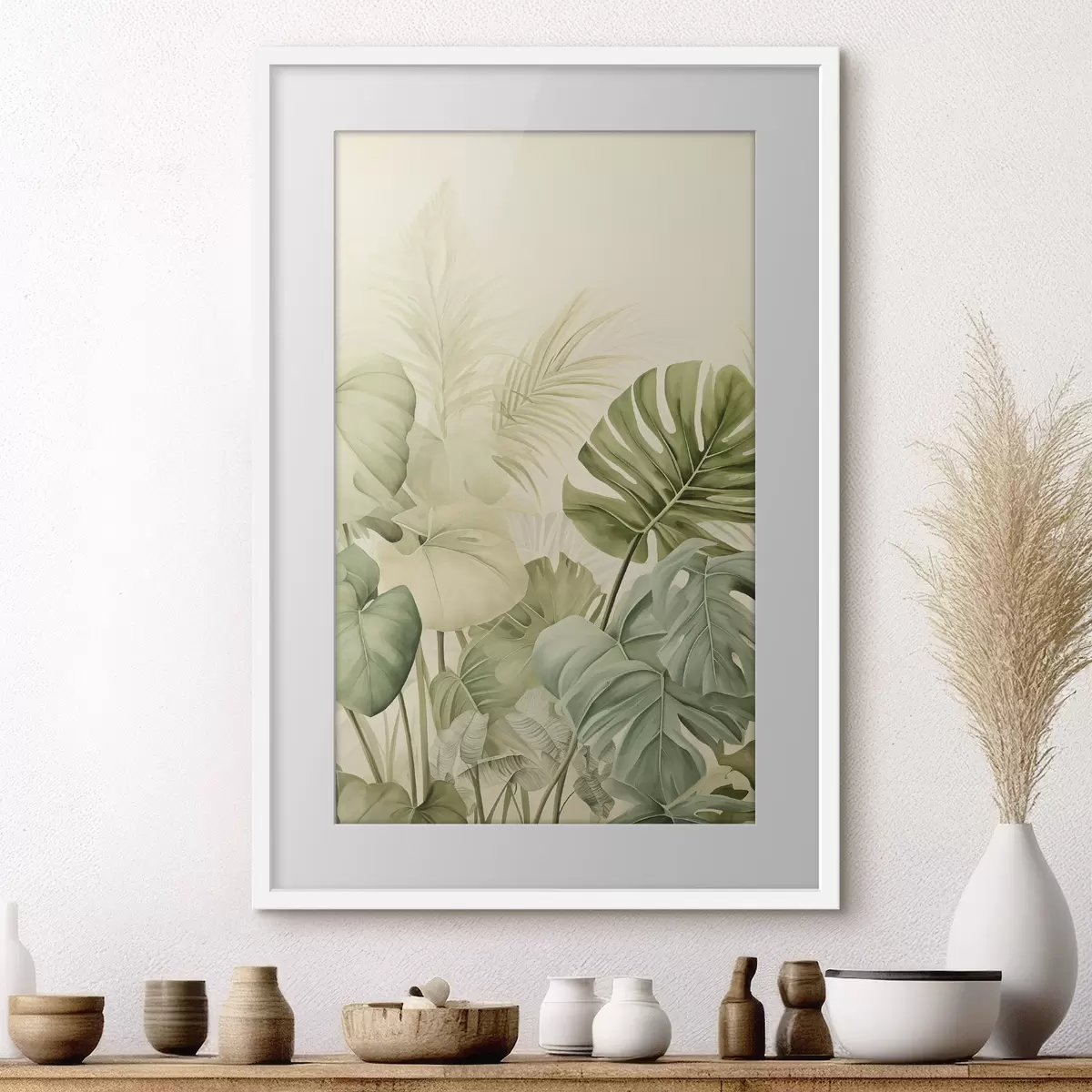 Plakat Liście tropikalne i liście Monstera f45615