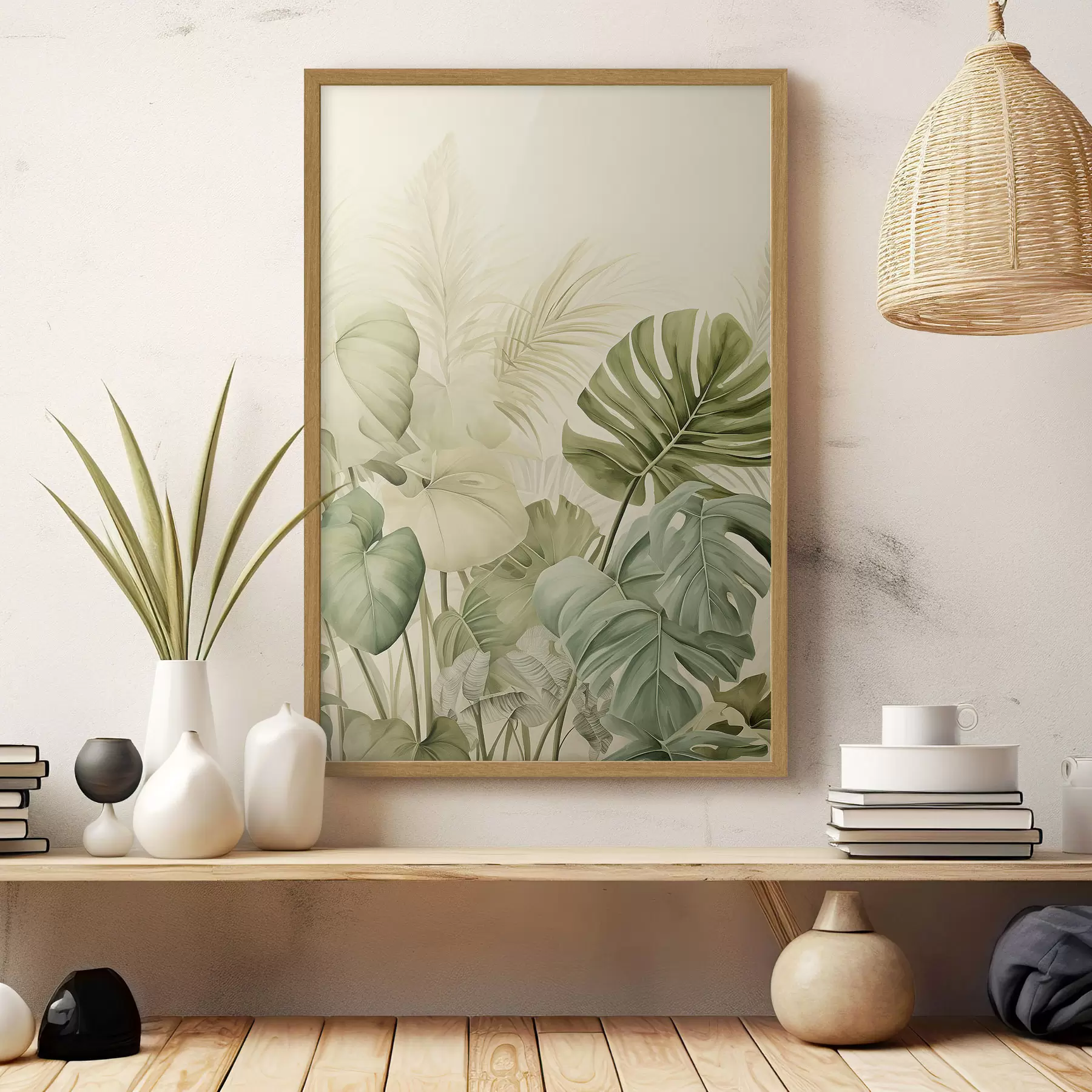 Fototapeta Liście tropikalne i liście Monstera f45615