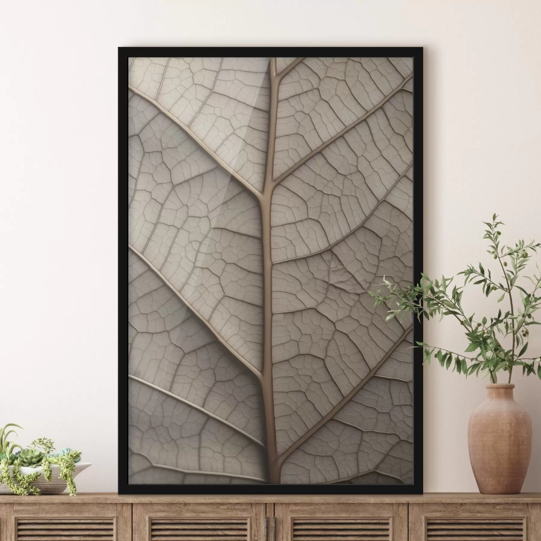 Fototapeta Suchy liść z żyłkami f45604