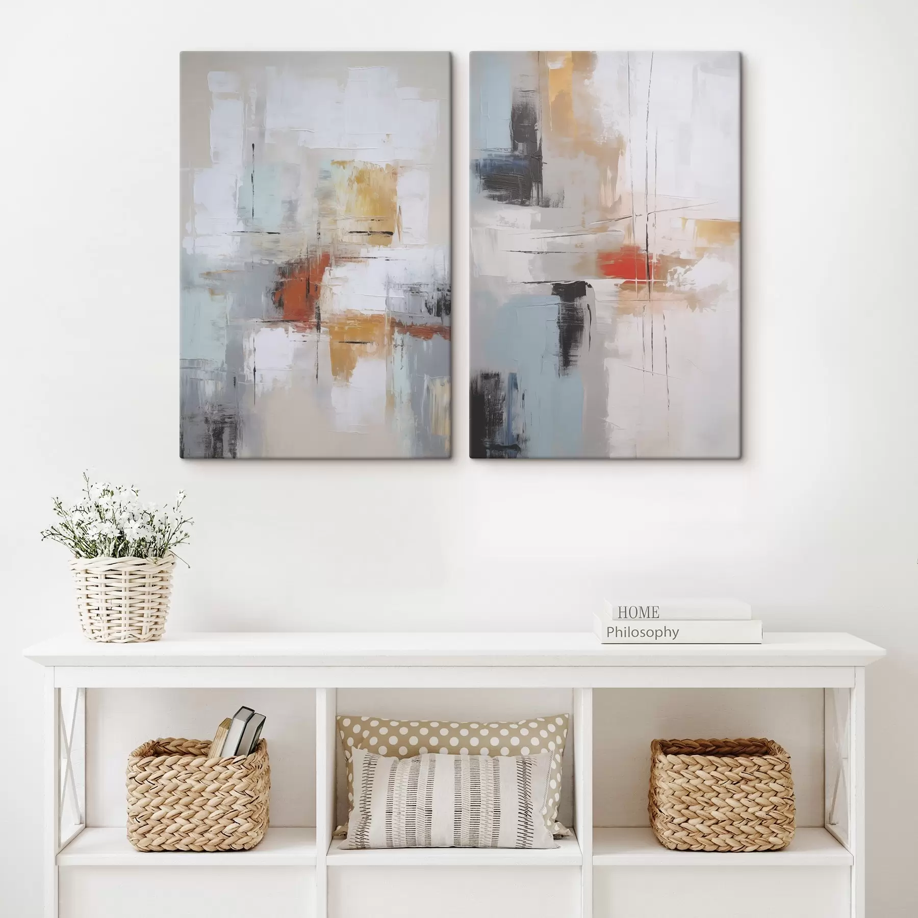 Obraz Abstrakcja imitująca malarstwo i przetarcia m00667