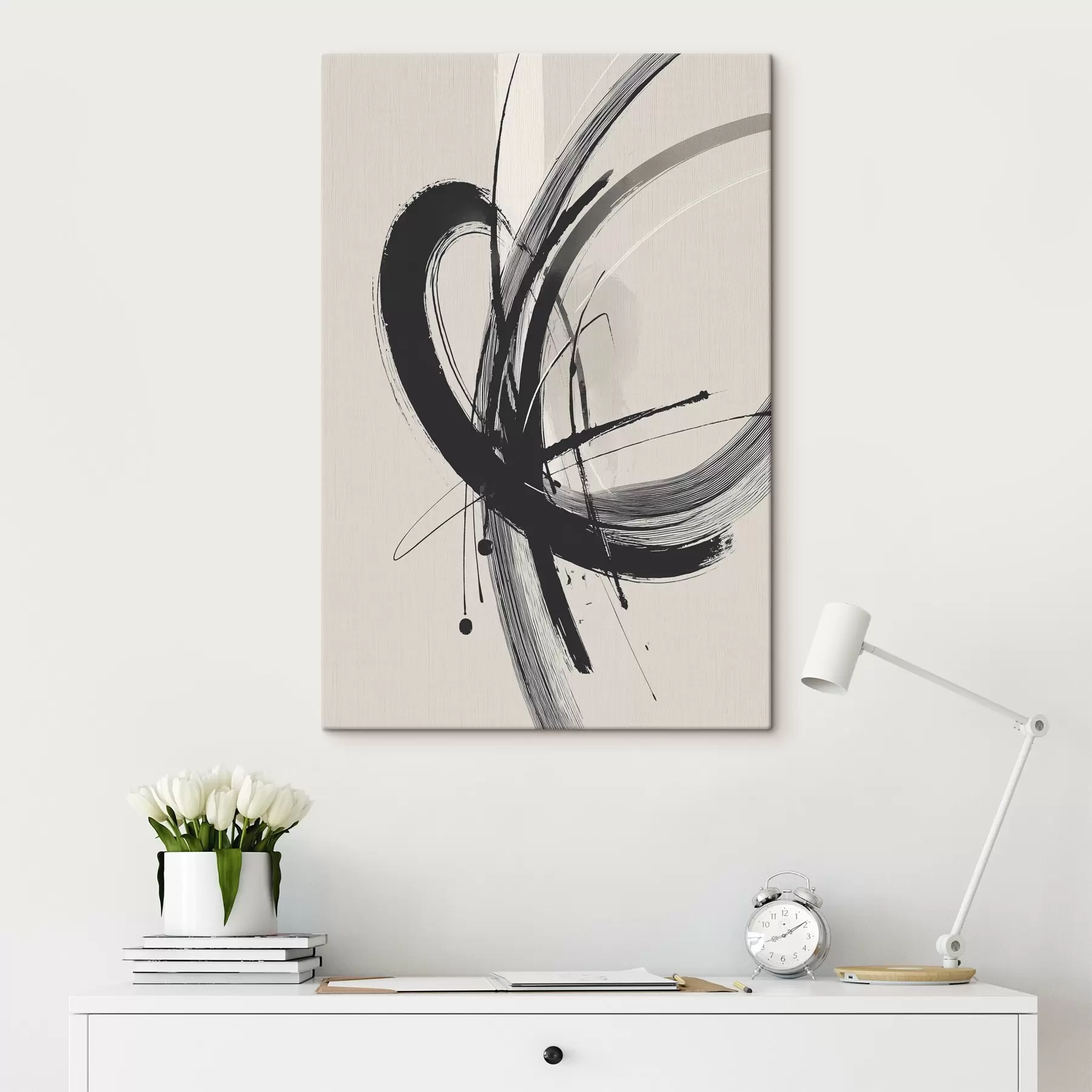 Obraz Abstrakcyjne, minimalistyczne pociągnięcia pędzla s45582