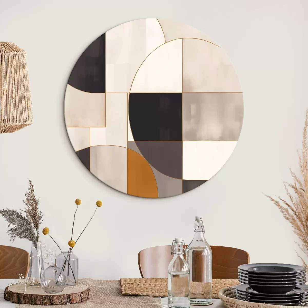 Okrągłe obrazy Abstrakcja geometryczna r45584