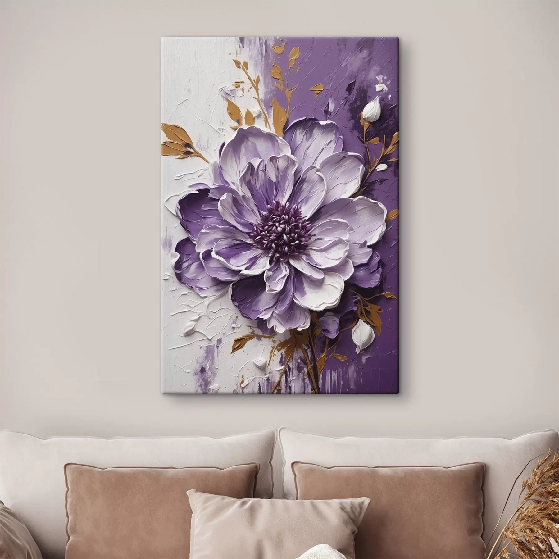 Obraz Portret kobiety z pomarańczowymi pociągnięciami farby s45492