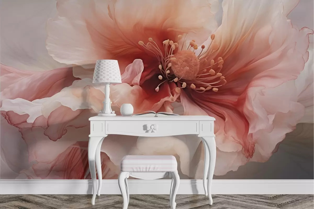 Fototapeta Duży kwiat w odcieniach czerwieni i różu w04446v2