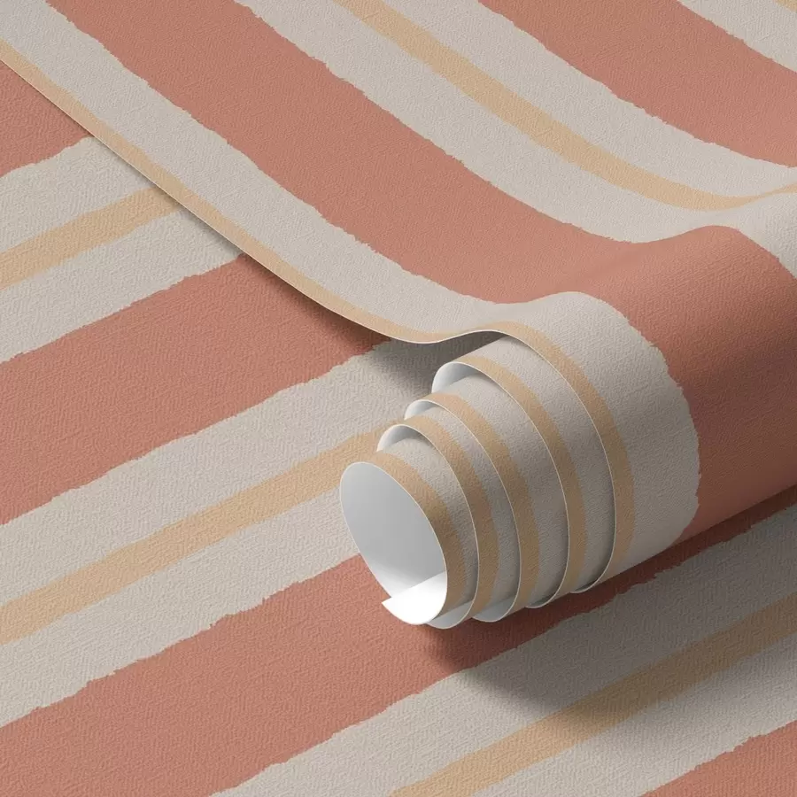 Fototapeta Jasne terakotowe paski z beżowymi akcentami a00515
