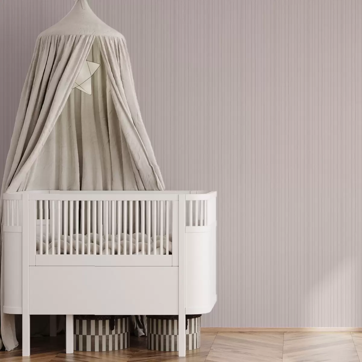 Tapeta Jasnoróżowe pionowe paski w delikatnym stylu a00567