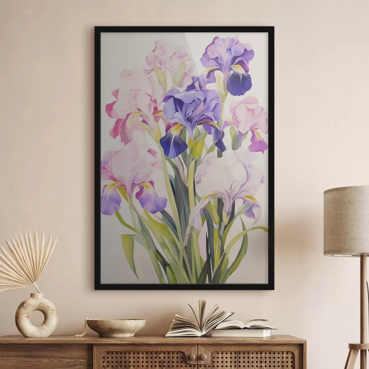 Plakat Bukiet irysów w liliowych odcieniach f45597