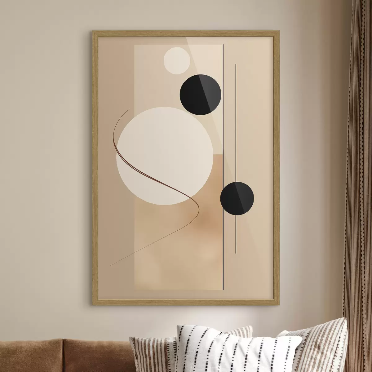 Plakat Minimalistyczne abstrakcyjne okręgi na beżowym tle f45699