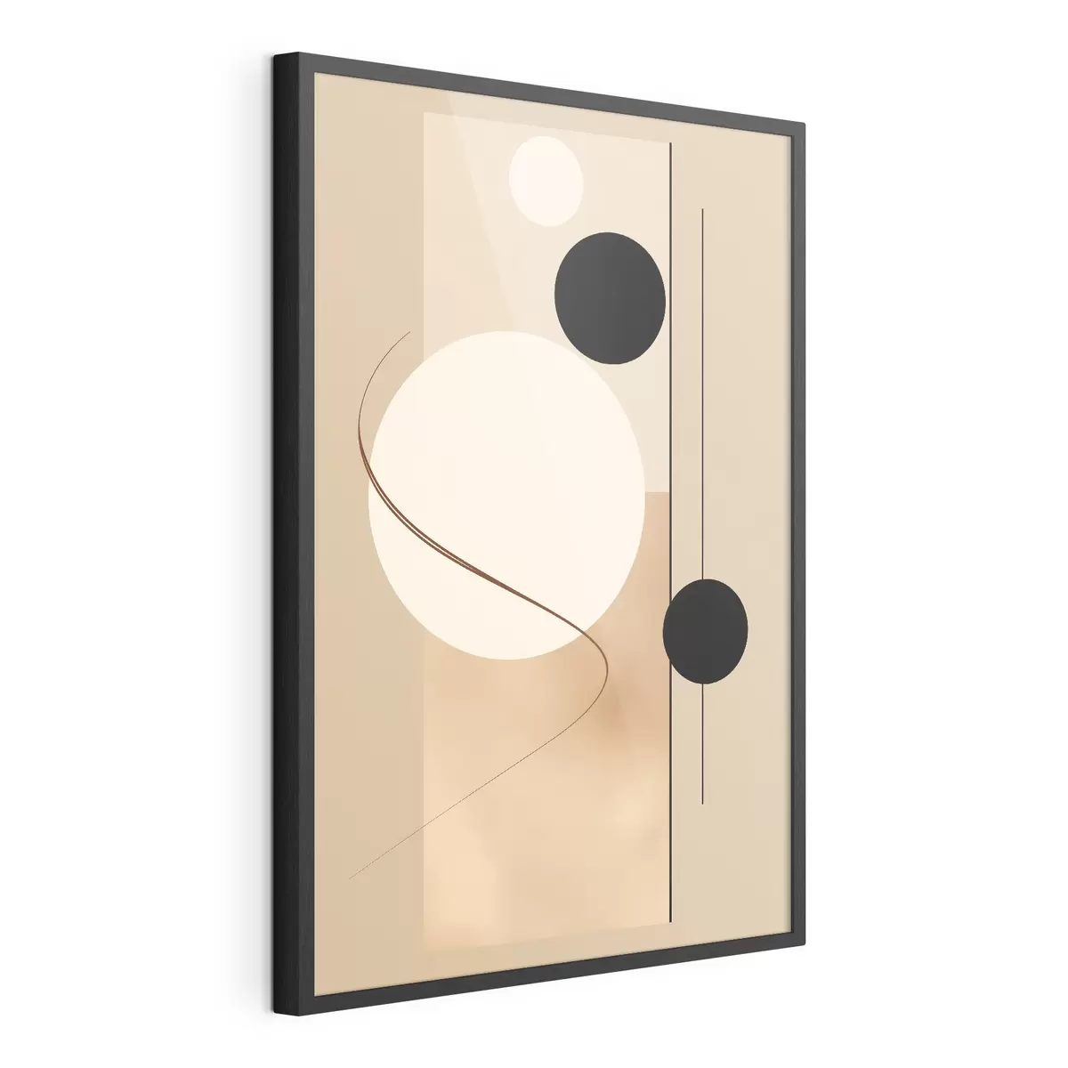 Plakat Minimalistyczne abstrakcyjne okręgi na beżowym tle f45699