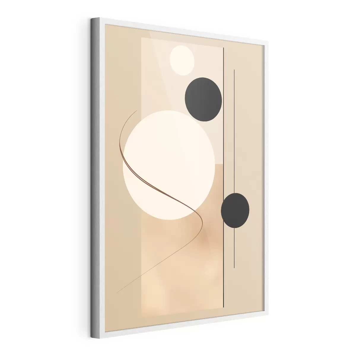 Plakat Minimalistyczne abstrakcyjne okręgi na beżowym tle f45699