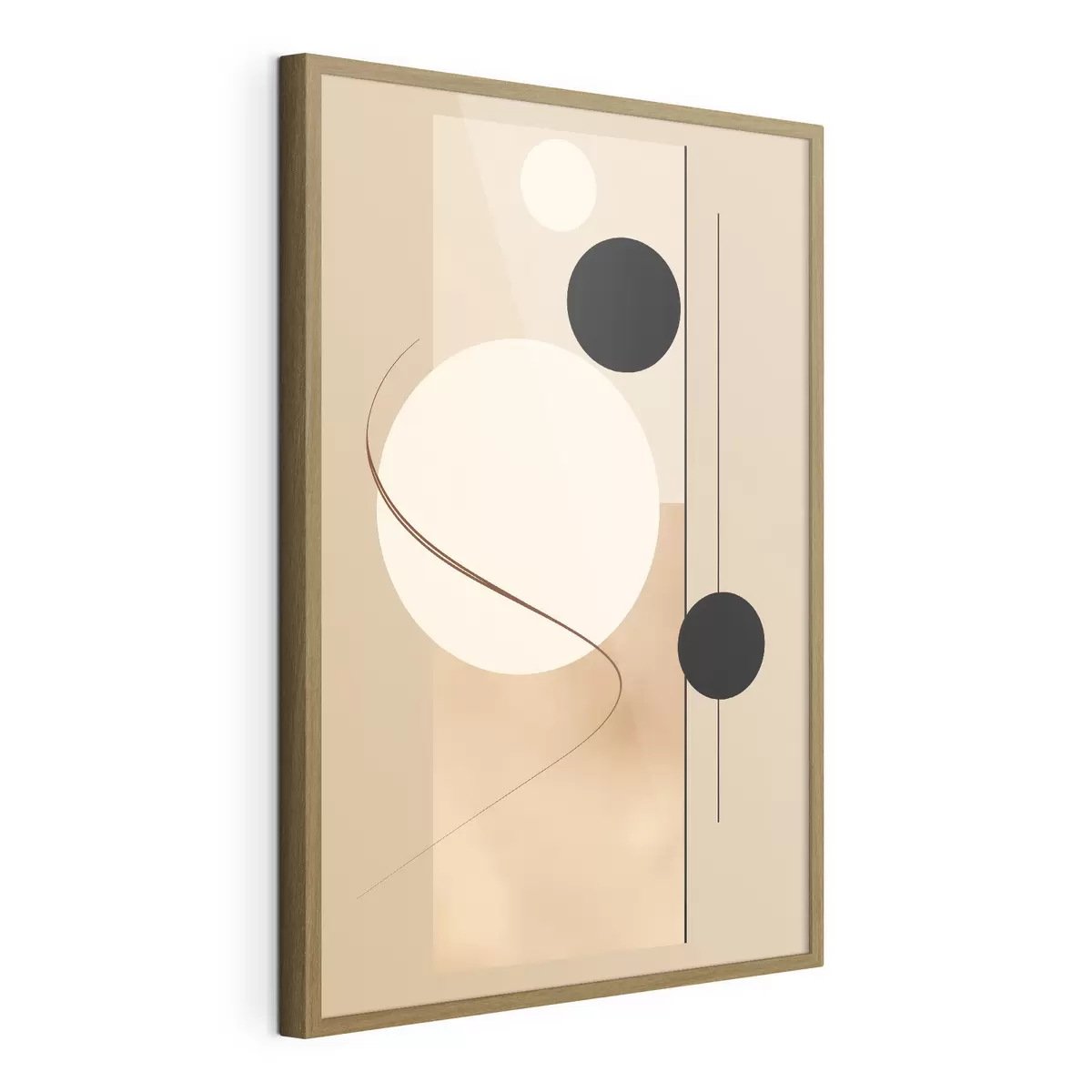 Plakat Minimalistyczne abstrakcyjne okręgi na beżowym tle f45699