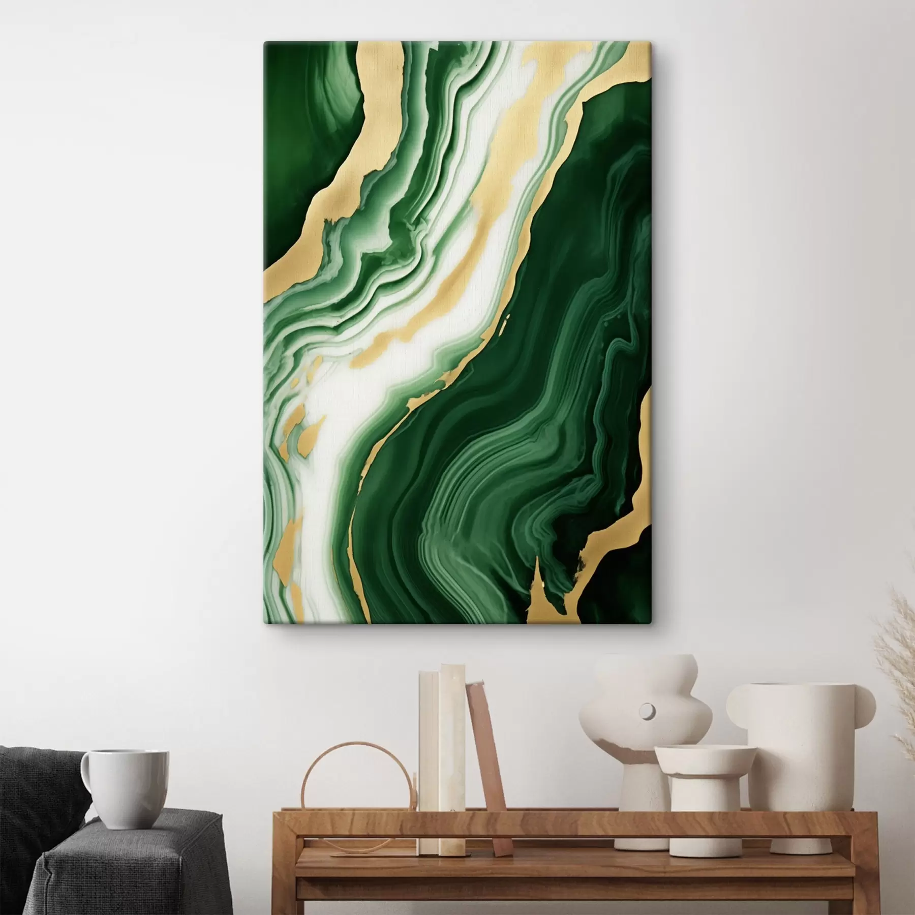 Obraz Zielono-biało-żółte tekstury marmuru s45695