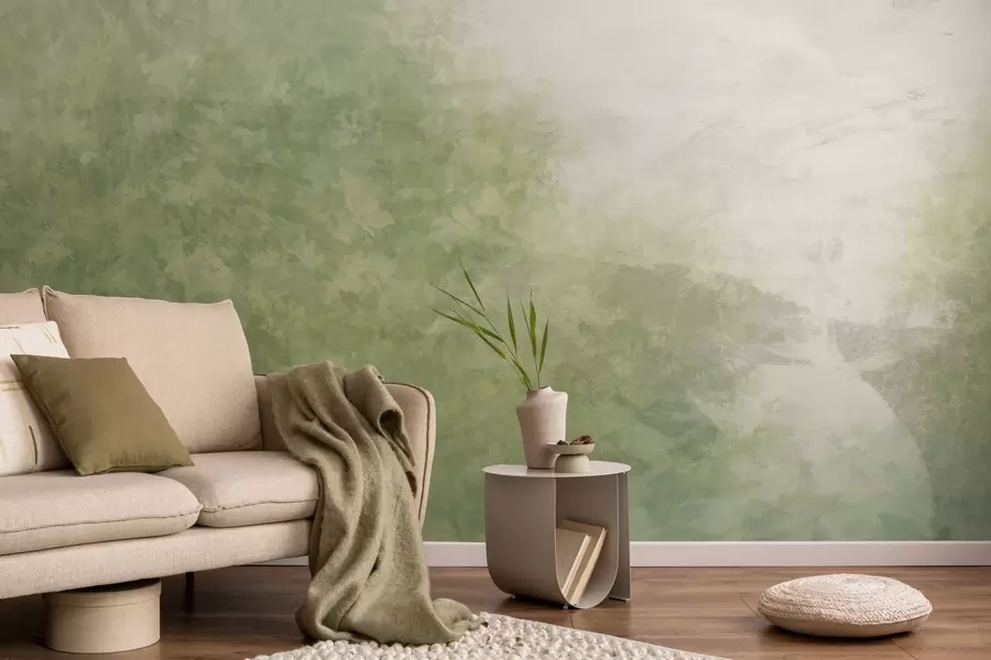 Fototapeta  Imitacja liści na betonowej ścianie w04468