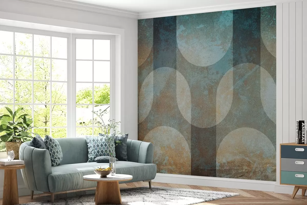 Fototapeta Abstrakcyjna geometria w stylu retro-nowoczesnym w04495