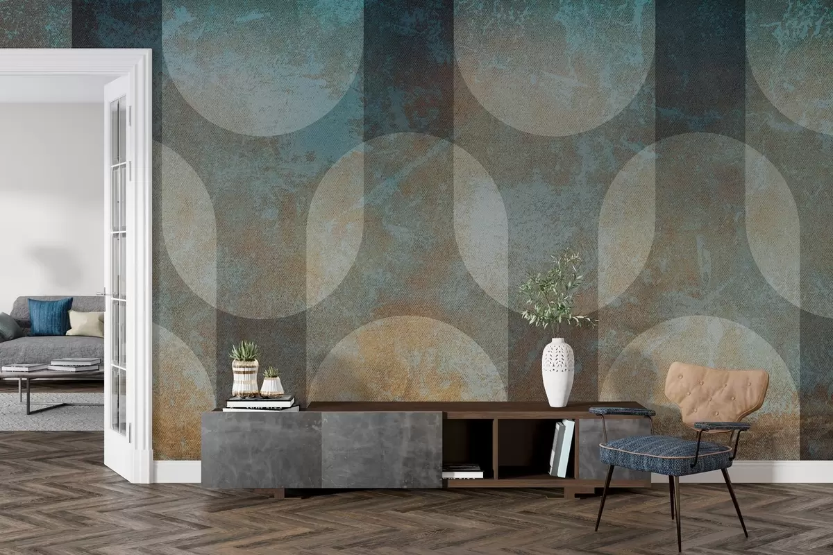 Fototapeta Abstrakcyjna geometria w stylu retro-nowoczesnym w04495