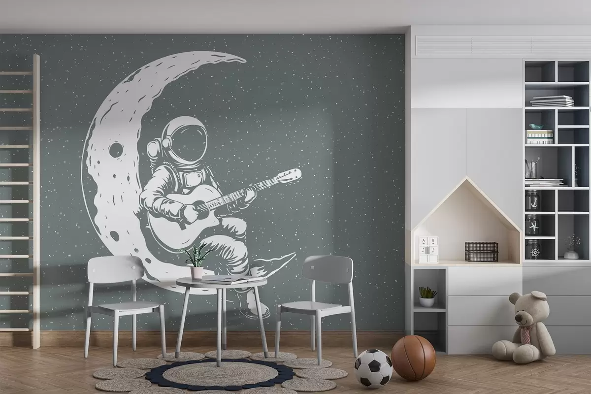 Fototapeta Kosmonauta, księżyc, gitara w04514v1