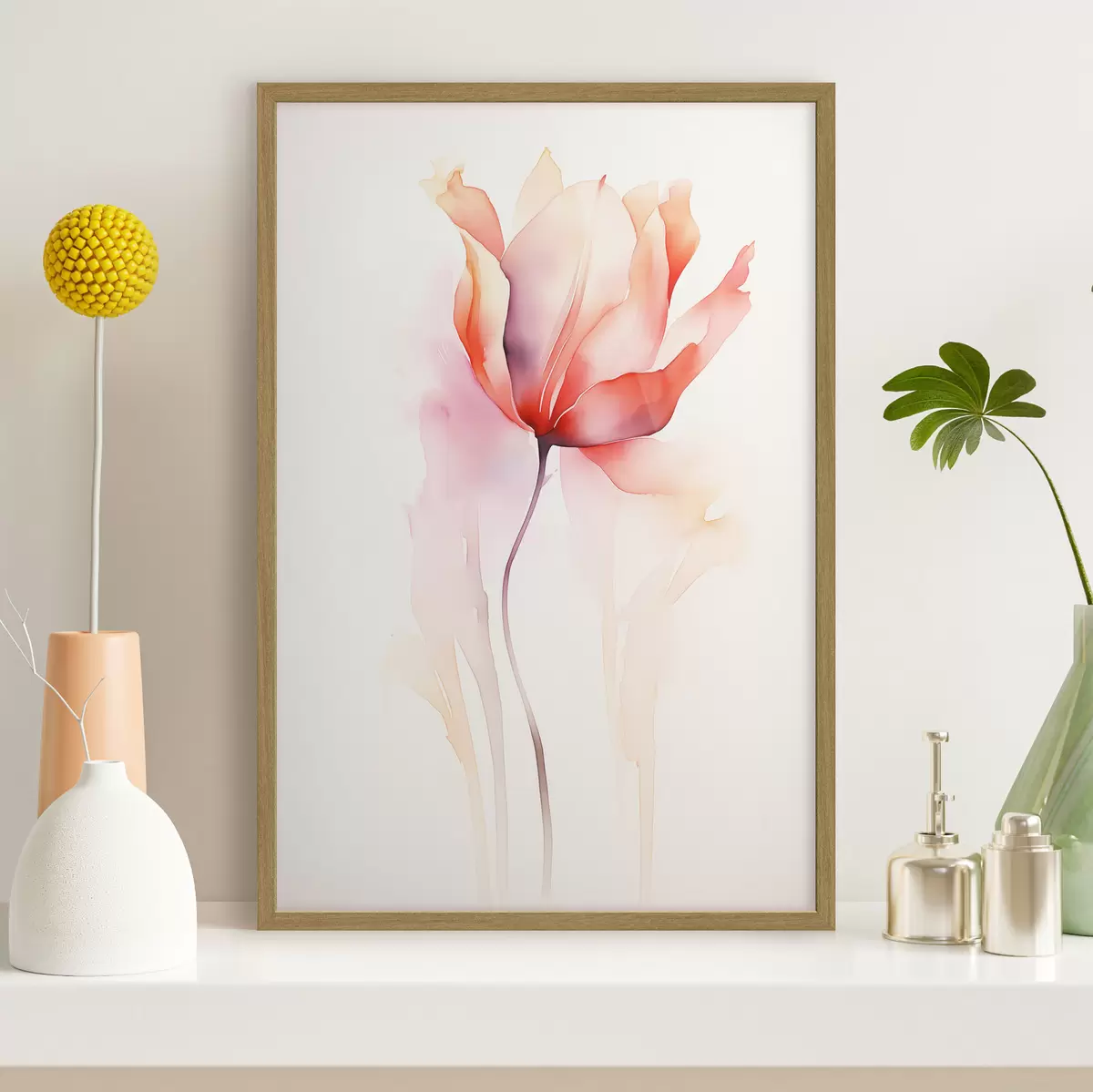Plakat Kwiatowy minimalizm w stylu akwareli f45637
