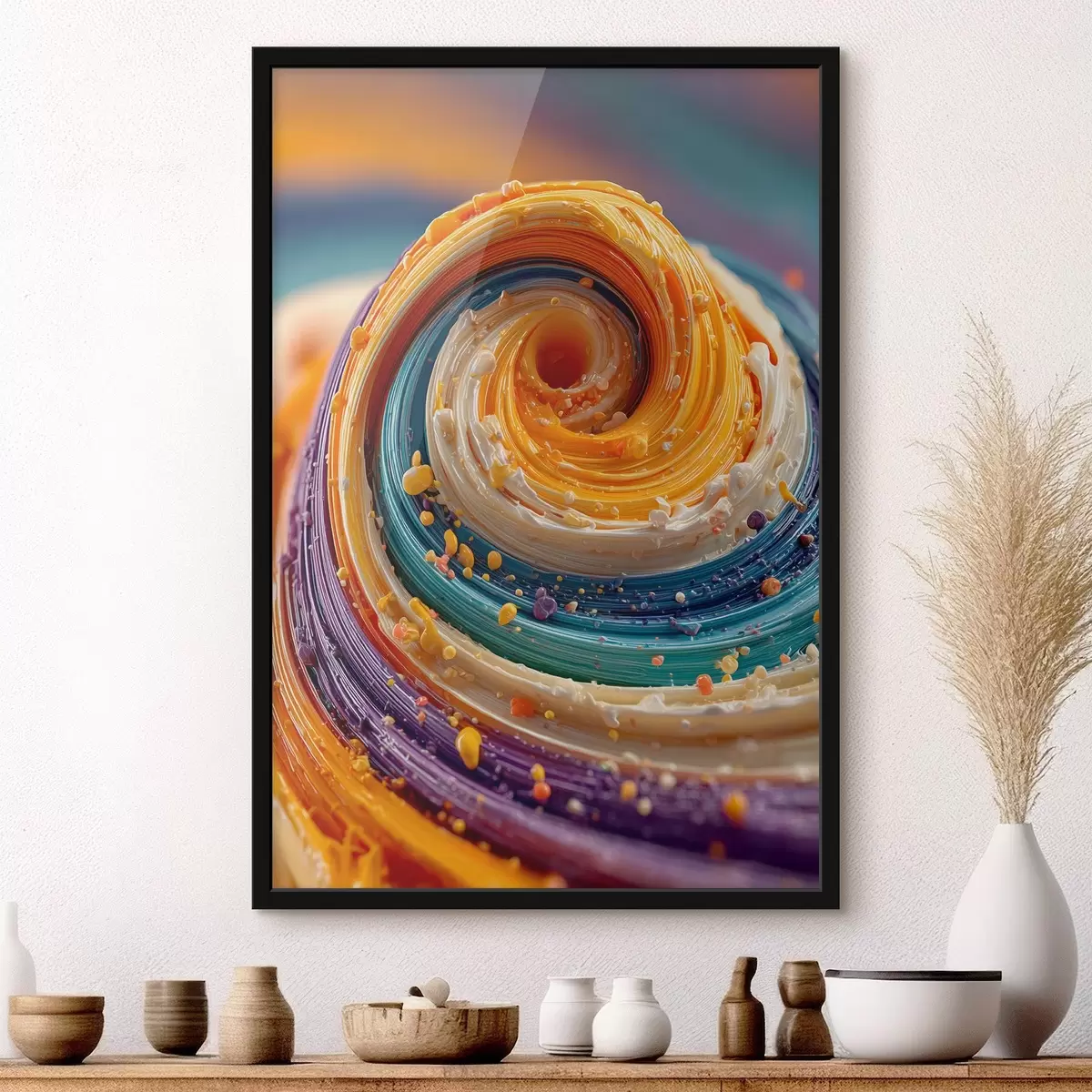Plakat Wielokolorowy wir f45639