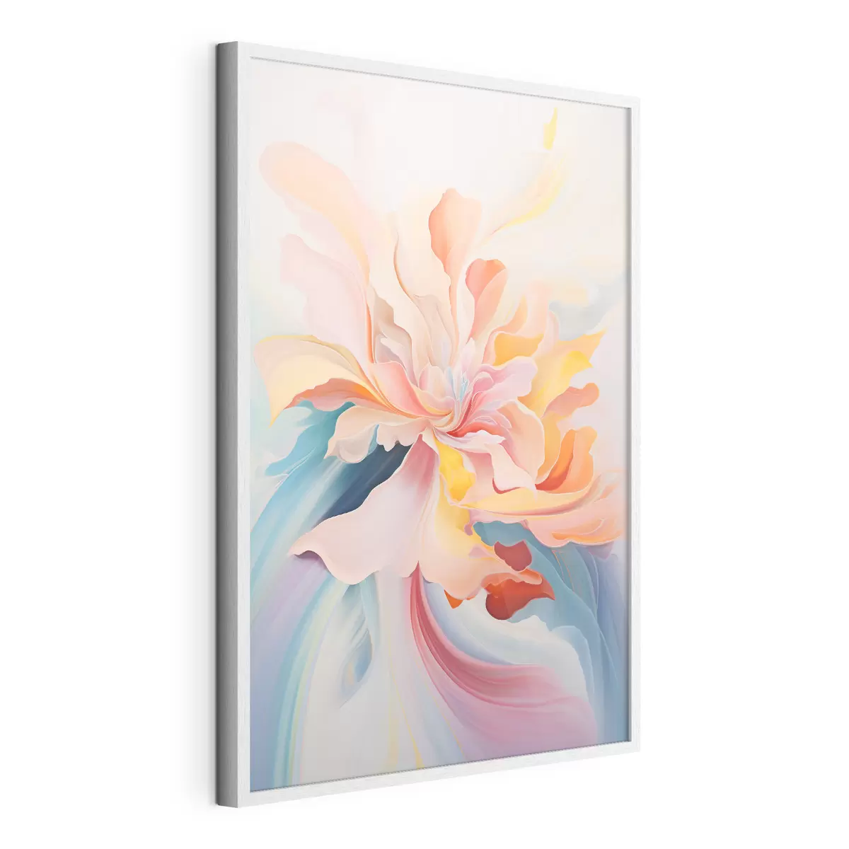 Plakat Abstrakcyjny kwiat w pastelowych odcieniach f45640