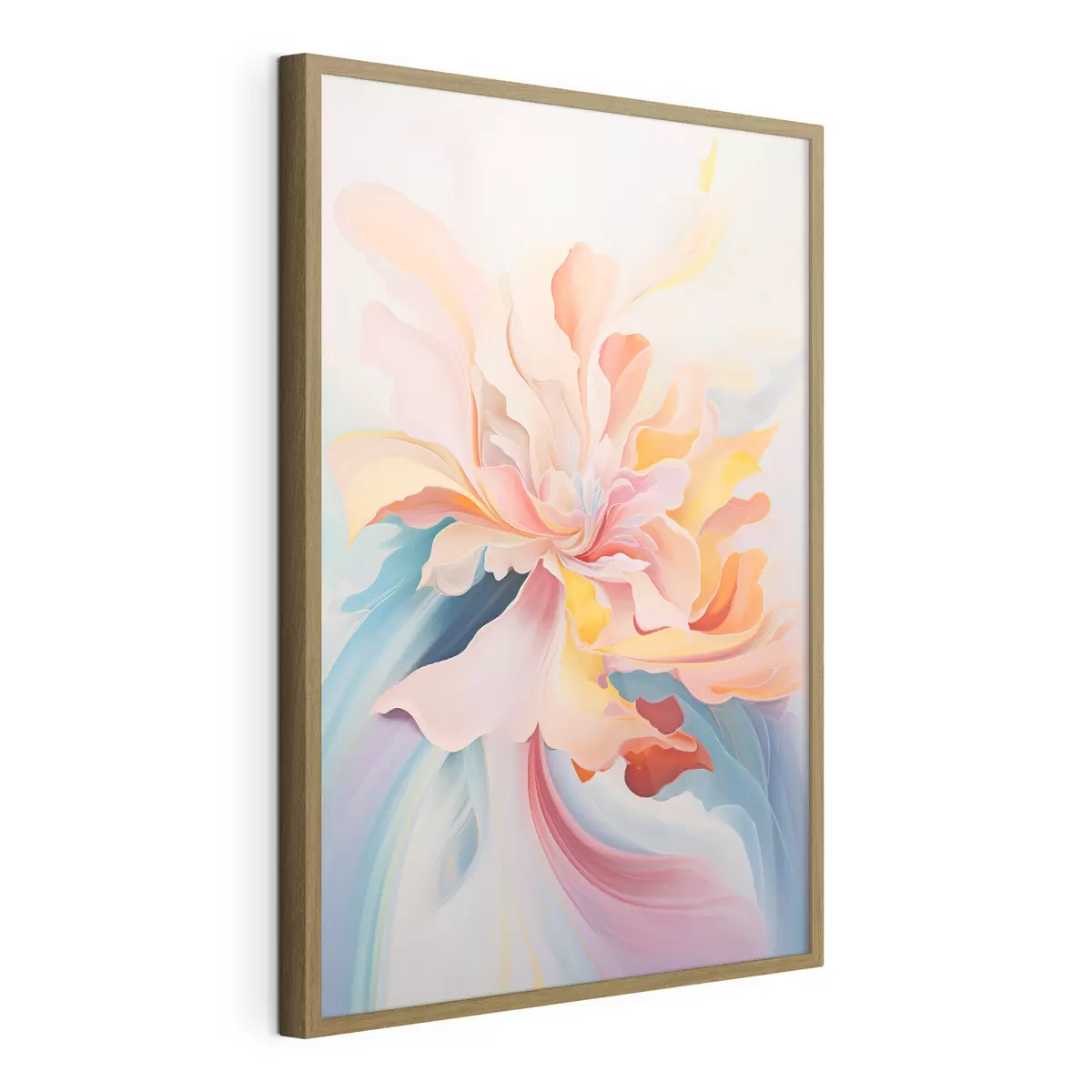 Plakat Abstrakcyjny kwiat w pastelowych odcieniach f45640