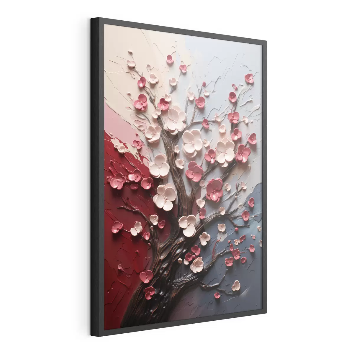 Plakat Wolumetryczna sakura w teksturowanym stylu malarskim f45650
