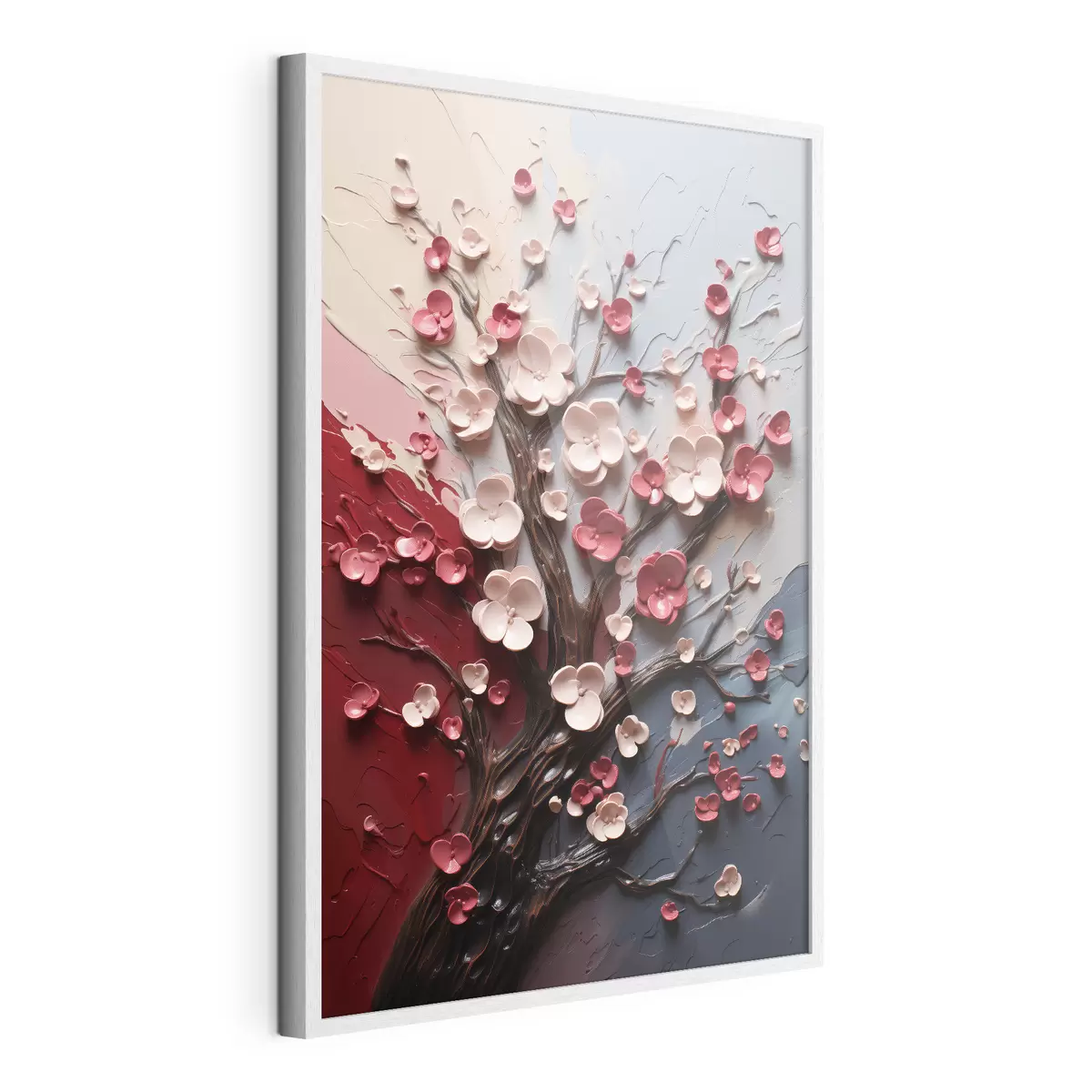 Plakat Wolumetryczna sakura w teksturowanym stylu malarskim f45650