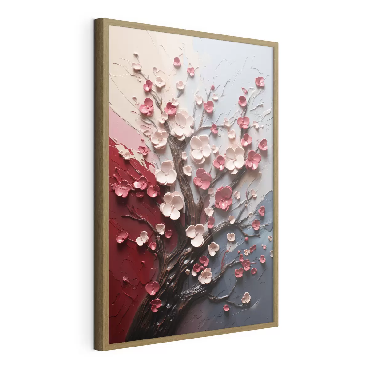 Plakat Wolumetryczna sakura w teksturowanym stylu malarskim f45650