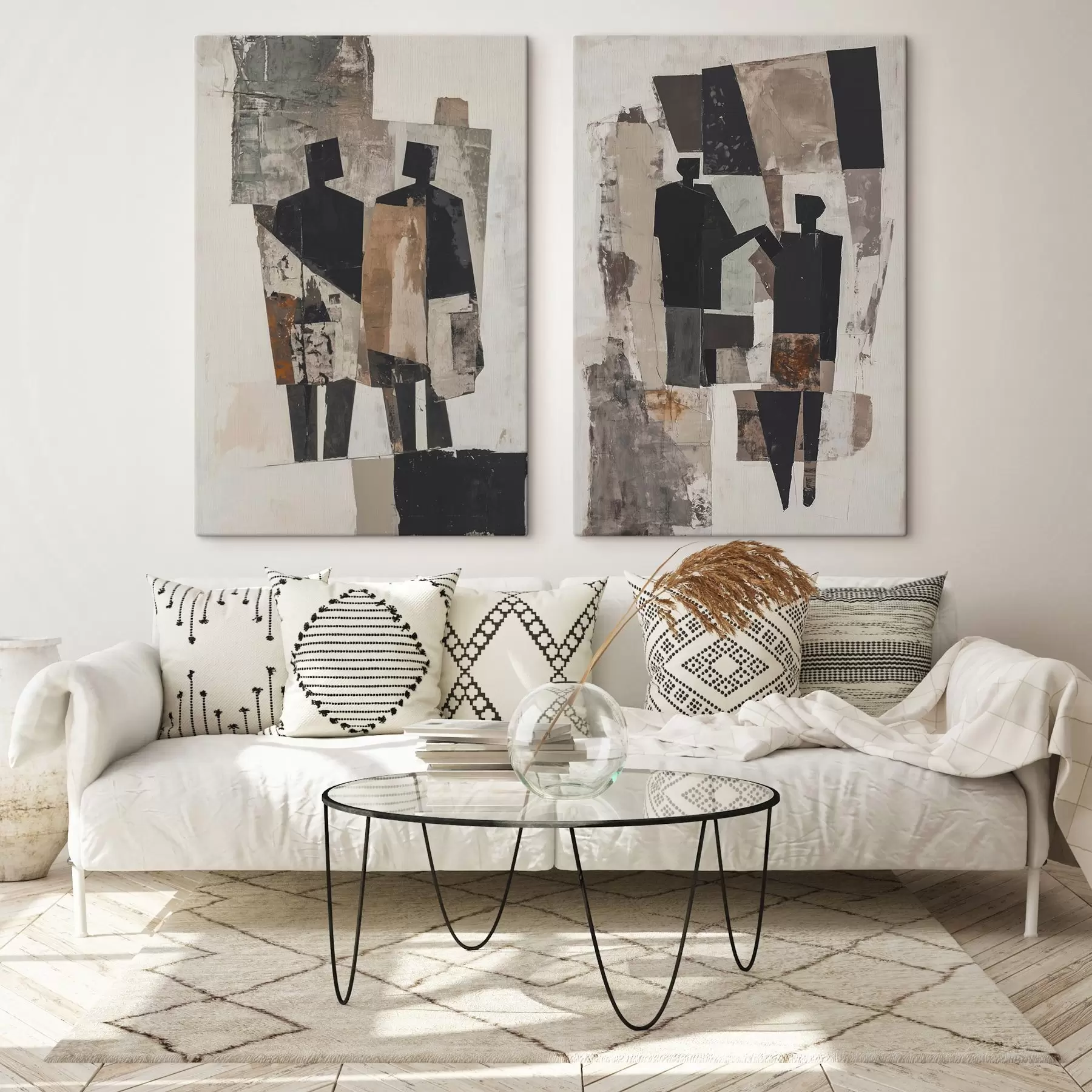 Obraz Abstrakcja z sylwetkami m00716