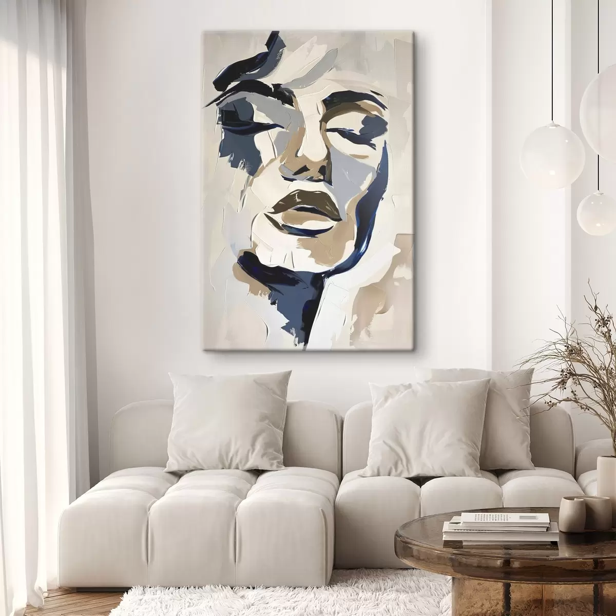 Obraz Abstrakcyjny portret kobiety z imitacją pociągnięć pędzla s45743
