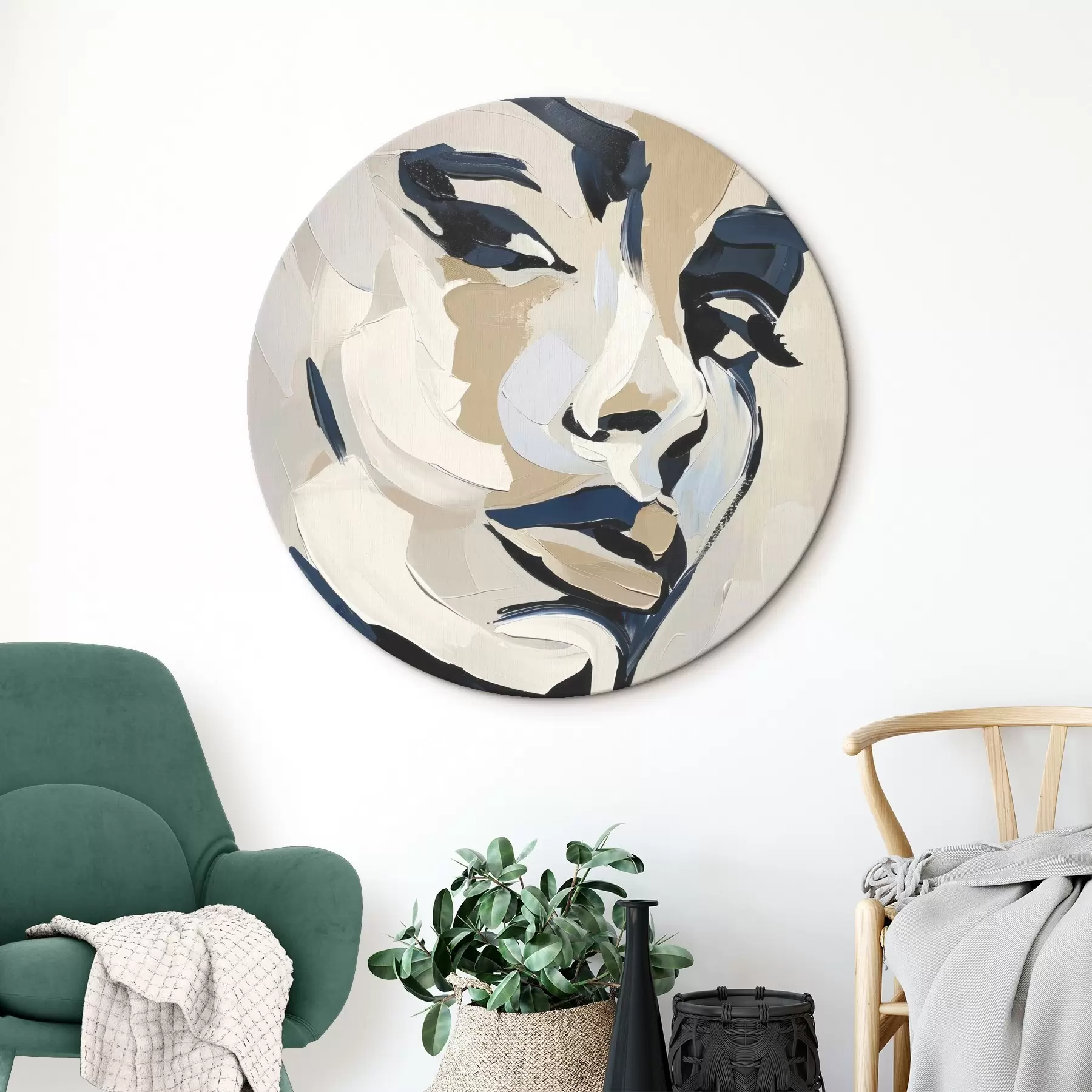 Obraz Abstrakcyjny portret kobiety z imitacją pociągnięć pędzla r45593