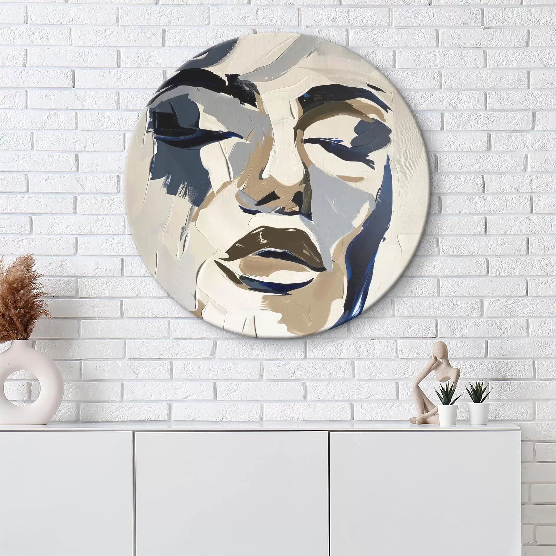 Obraz Abstrakcyjny portret kobiety z imitacją pociągnięć pędzla r45743