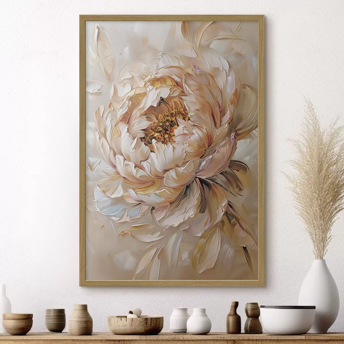 Plakat Delikatna abstrakcyjna piwonia f45591