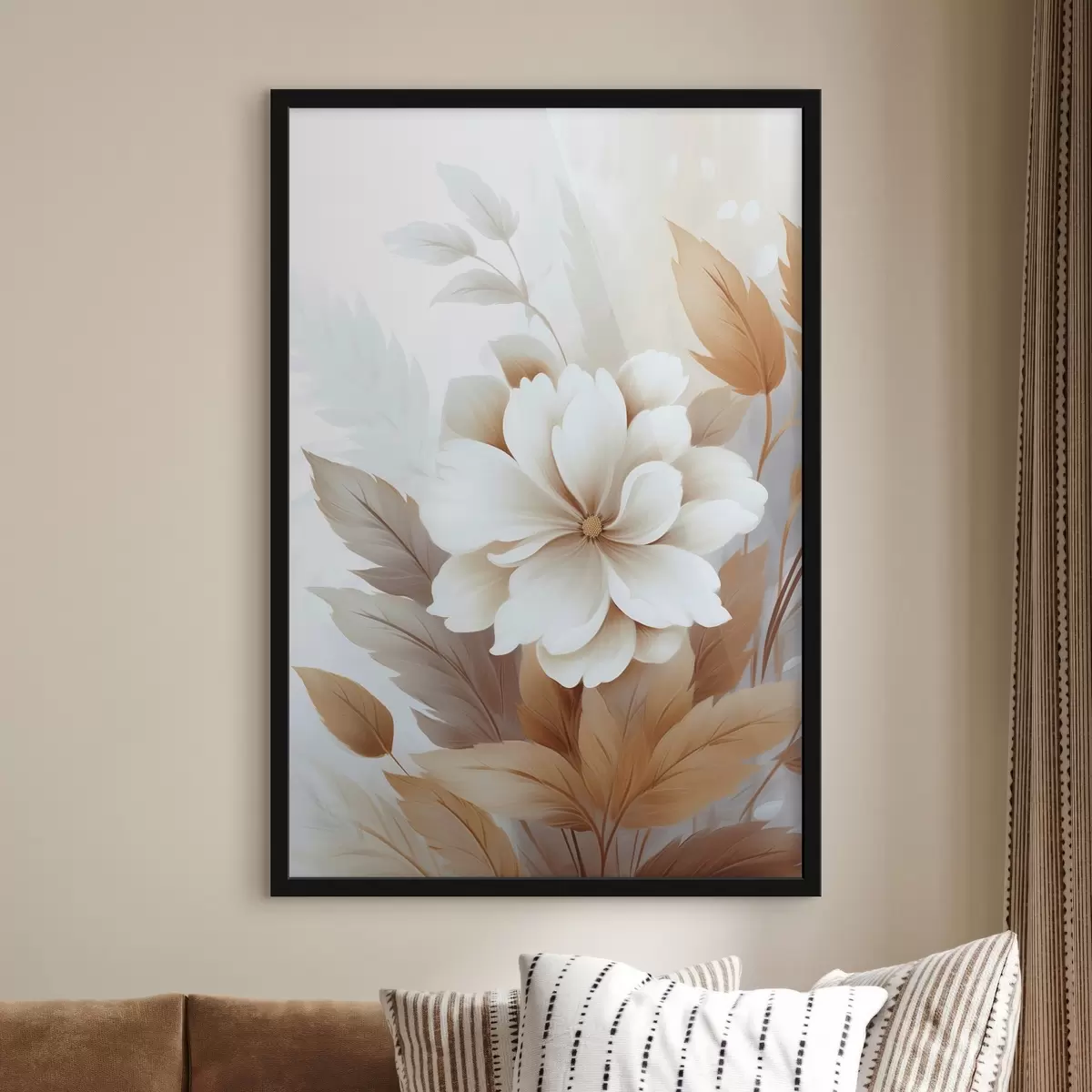 Plakat Kwiat z liśćmi f45744