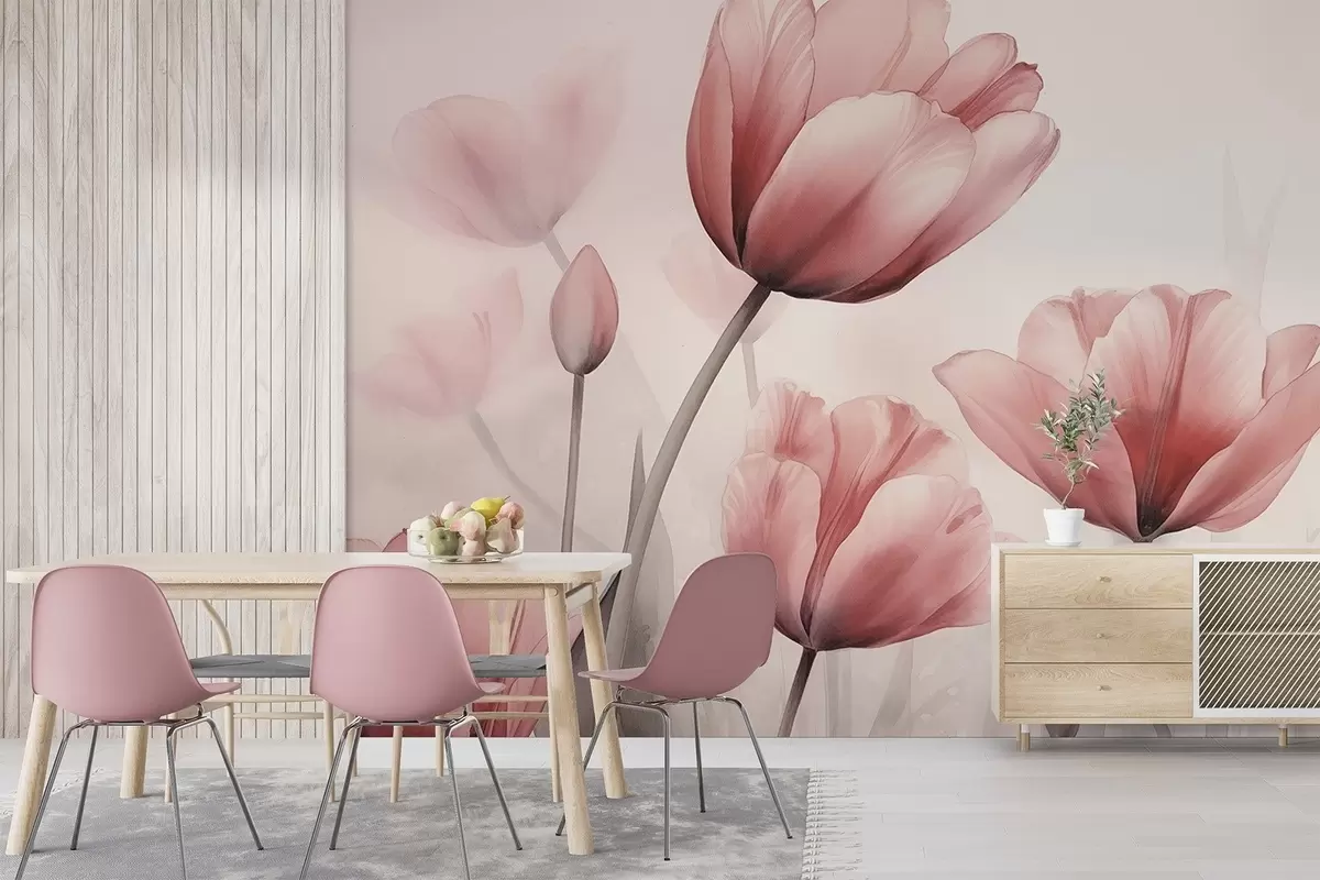 Fototapeta Tulipany z efektem przypalenia i fakturą w04519